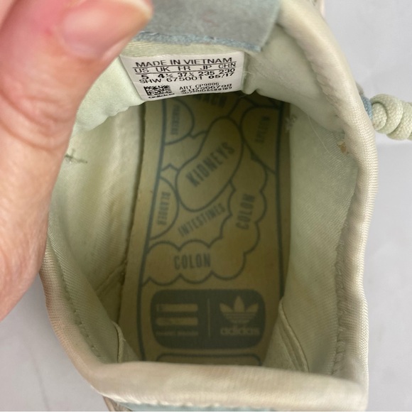 Adidas x Pharrell Williams Hu Knit Sneakers Beige Green US 5 EU 37 - Picture 10 of 11